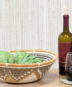 RWANDA Extra Large Light Taupe Hope Round Basket HOME