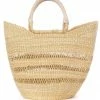 Natural Ghanaian Lacework Wing Shopper With Dye-Free Leather Handles BAGS 1 Natural Ghanaian Lacework Wing Shopper With Dye-Free Leather Handles BAGS