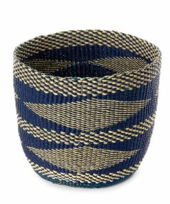 GHANA Midnight Diamond Handwoven Bolga Bin HOME