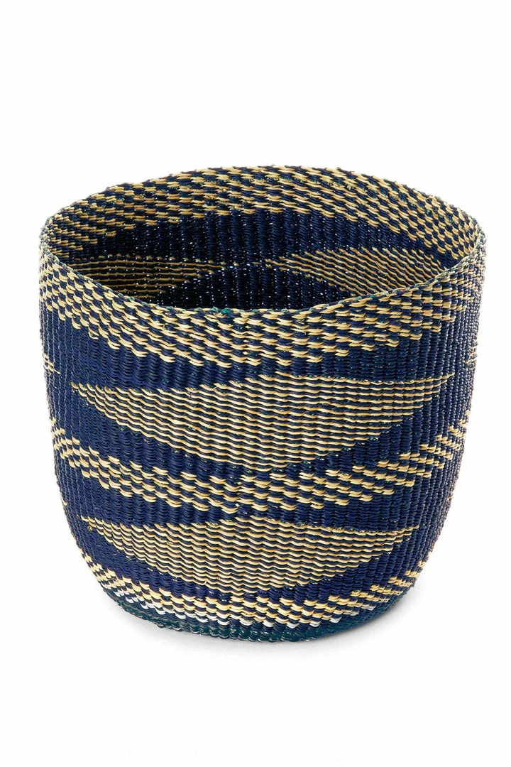 GHANA Midnight Diamond Handwoven Bolga Bin HOME 4 GHANA Midnight Diamond Handwoven Bolga Bin HOME