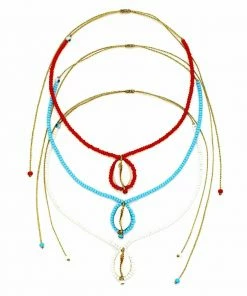 GREECE Beaded Shell Necklace JEWELRY