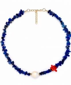 GREECE JEWELRY Lea Gem And Pearl Choker