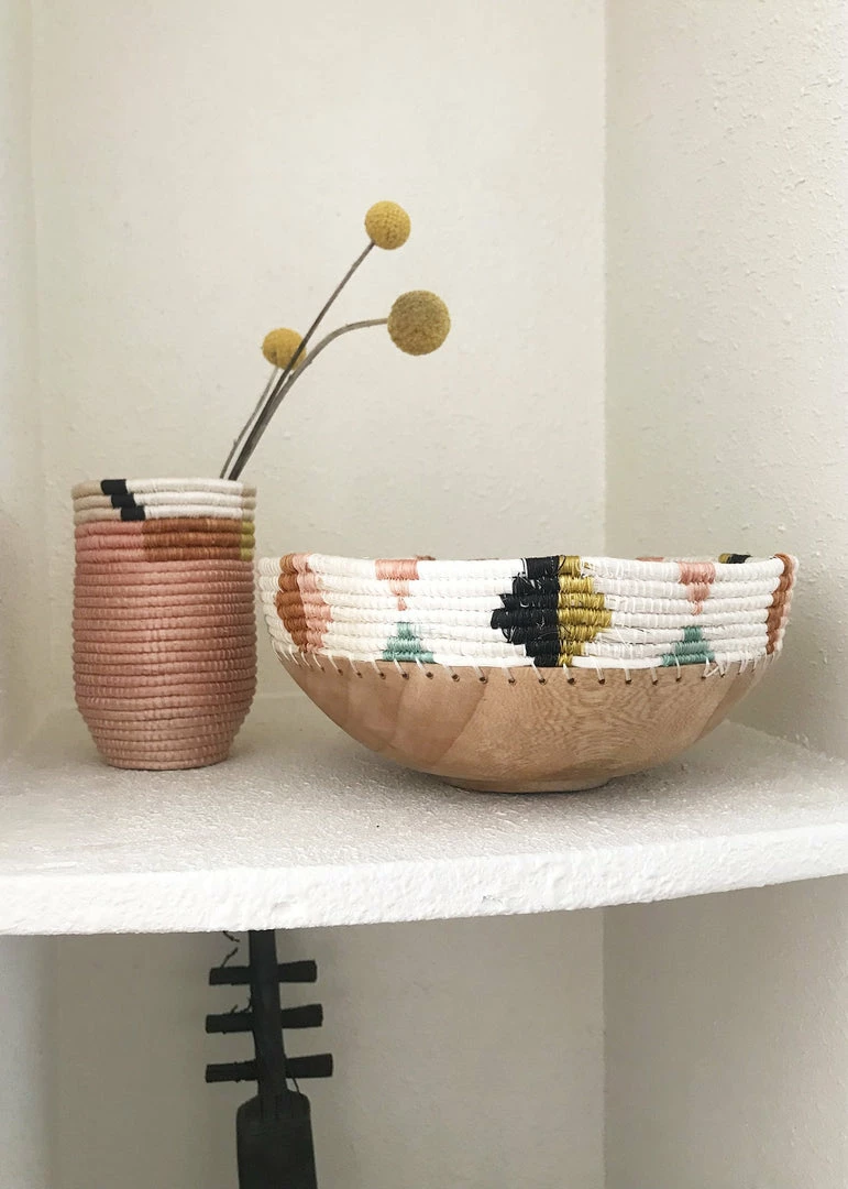 RWANDA Desert Flower Wooden Bowl 6 RWANDA Desert Flower Wooden Bowl