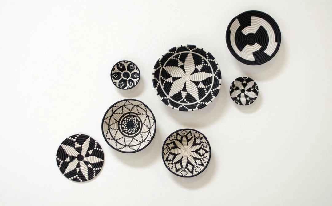 RWANDA 14" Extra Large Black & White Kwizera Basket HOME 7 RWANDA 14" Extra Large Black & White Kwizera Basket HOME