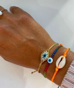 GREECE Evil Eye Braided Bead Bracelet JEWELRY