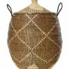 SENEGAL Large Black And Cream Diamonds Laundry Hamper Basket HOME