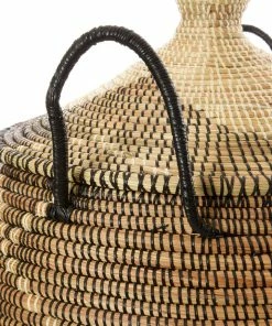 SENEGAL Large Black And Cream Diamonds Laundry Hamper Basket HOME