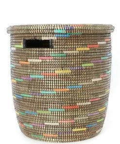 Deals NOMADIC Store 10 SENEGAL HOME Sable Swirl Flat Lid Storage Basket