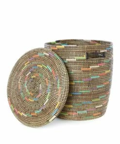 SENEGAL HOME Sable Swirl Flat Lid Storage Basket