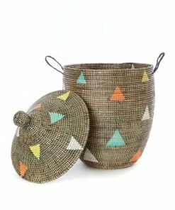 SENEGAL HOME Large Teranga Triangles Hamper Basket