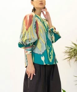 UZBEKISTAN CLOTHING Feruza Ikat Top