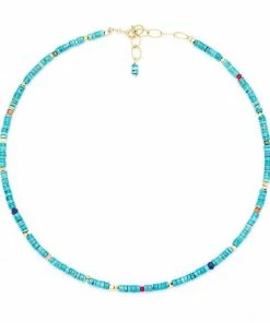 GREECE JEWELRY Turquoise Beaded Choker
